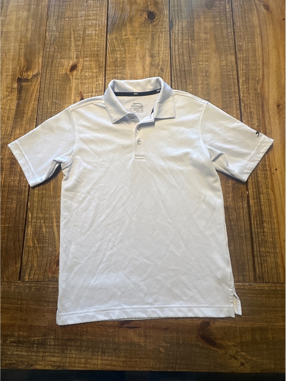 Slazenger Boys white Polo Shirt Size Medium 10 Golf